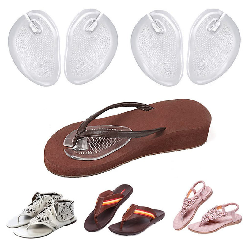 2 Pairs Silicone Gel Thong Sandal Cushions Pad Toe Protectors Anti Slip Flip Flop Gel Inserts Guards Insoles Shoes Grip Pads Forefoot Pads - BeesActive Australia
