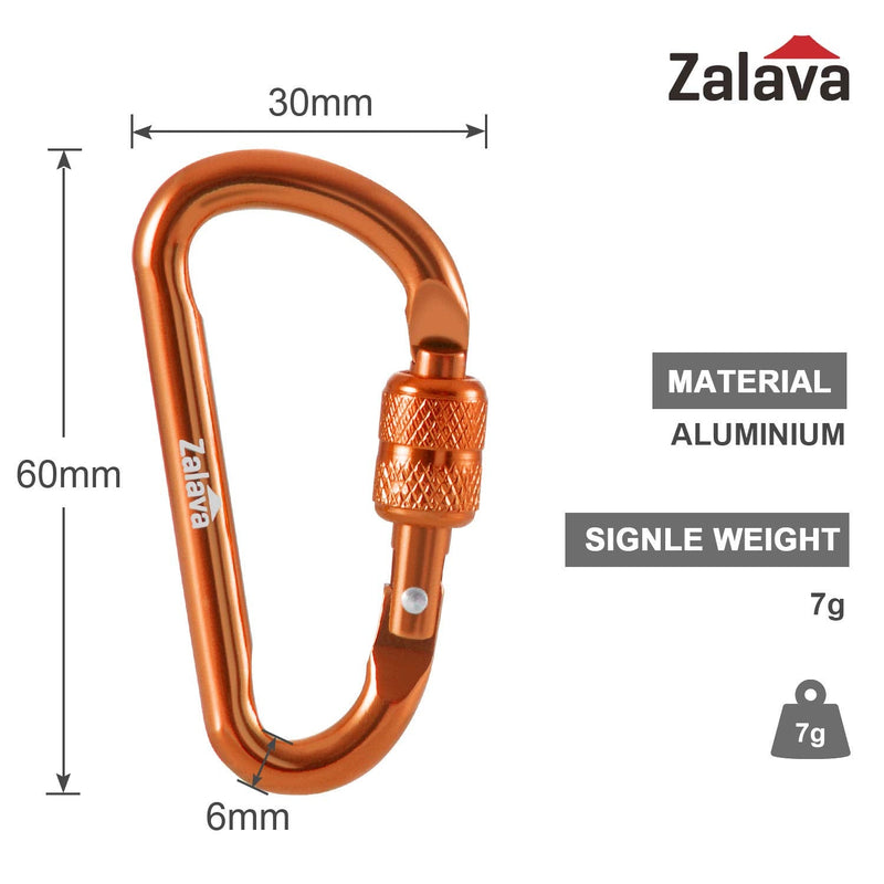 Zalava 6pcs 2”D-Clip Durable Locking Carabiner Keychain Clip,Keychain Clip Hook - BeesActive Australia