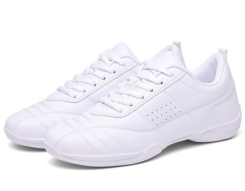 DADAWEN Cheer Shoes for Women White Cheerleading Dance Shoes Girls Tennis Sneakers Athletic Sport Training Shoes 7.5 White(women) - BeesActive Australia