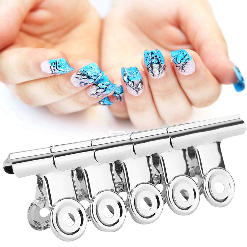 HURRISE 5pcs Stainless Curve C Nail Extension Clips,Multi-Functional Nail Art Accessories,Paper Clip Clamp/Money File Binder Clips for Pictures, Home Kitchen Office School - BeesActive Australia