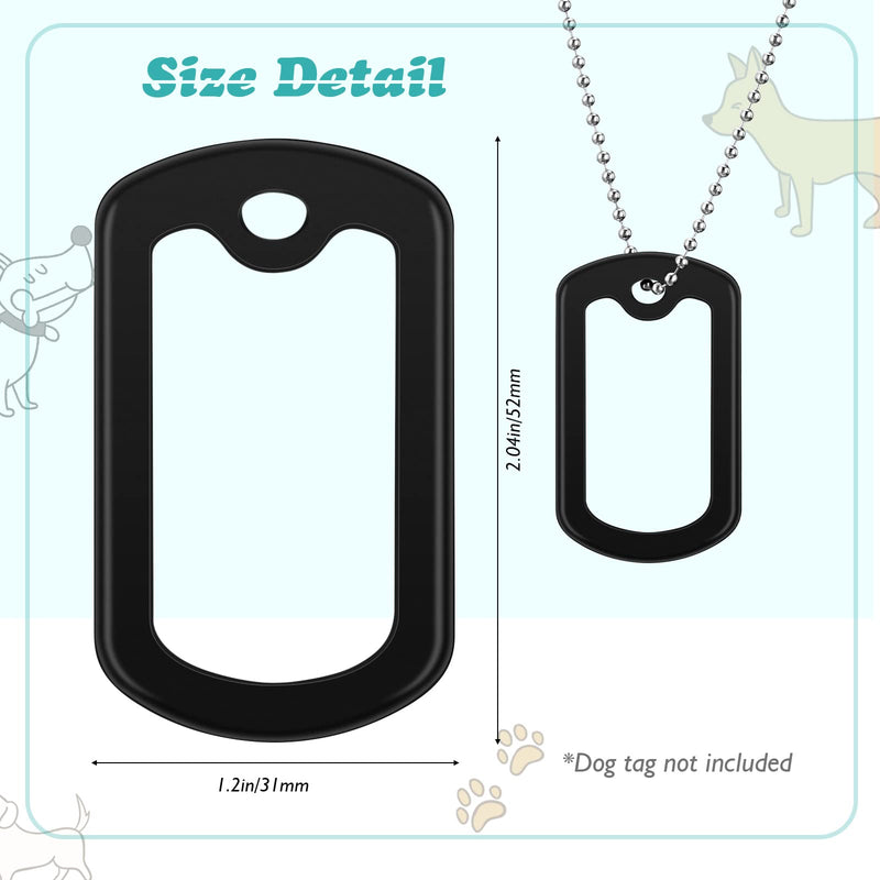 8 Pack Military Style Dog Tag Silencer, Black Silicone Dog Tag Silencer with 4 Dog Tag Chain 2 Sizes for Military ID Tags to Reduce Noise and Tag - BeesActive Australia