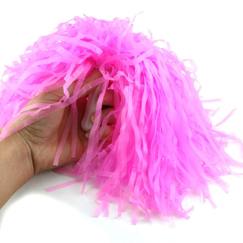 [AUSTRALIA] - Hslife 12 Pack Pink Plastic Cheerleading Pom Poms, Sports Dance Cheer Plastic Pom Pom for Rooters,Cheering Squard,Cheering Team(30 Grams Weight Each) 