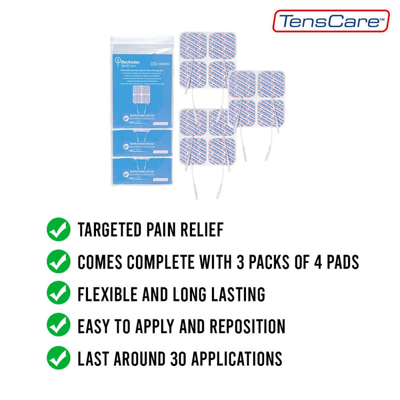 TensCare Superior Electrode Pads - Perfect for TENS, EMS and IFT Units (3 Packs of 4 Electrodes) - BeesActive Australia
