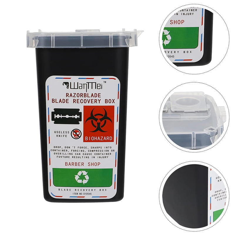 FRCOLOR 2Pcs Disposal Container Portable Sharps Container Barber Razor Disposal Collect Box (Black) - BeesActive Australia