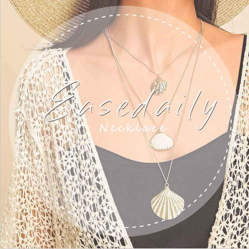 Easedaily Boho Layered Necklaces Gold Sequins Choker Star Pendant Short Necklace Chain Jewelry for Women and Girls - BeesActive Australia