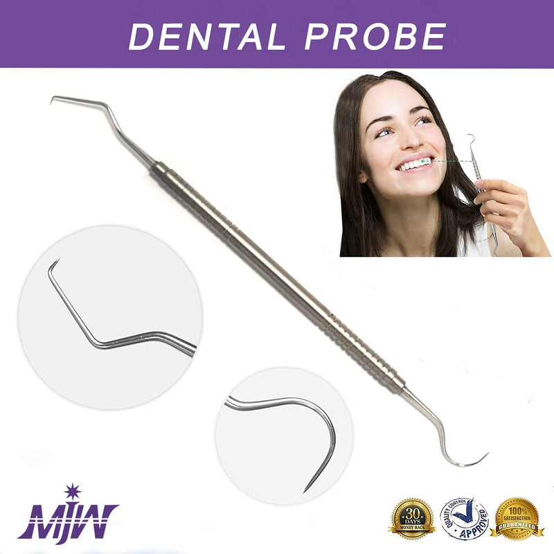 Hook Pick Double Ended Oral Hygiene Dental Explorer Stainless Steel Dentist Teeth Cleaning Probe Dental Student Dentist Tool Dental Picks Metal - BeesActive Australia