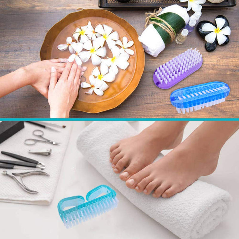 5 Pcs Handle Grip Nail Brush Kit, Double-Sided Hand Fingernail Scrub Cleaning Brushes for Toes and Nails Cleaner, Pedicure Brushes for Men and Women - BeesActive Australia