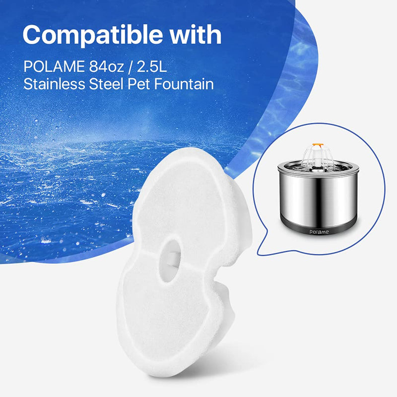 POLAME Replacement Filters for 84oz/2.5L Stainless Steel Pet Fountain Cat Water Fountain Dog Water Dispenser, 8 Pack - BeesActive Australia