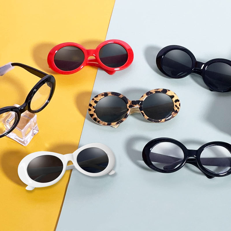 Retro Oval Small Dogs Cats Eye Wear Party Favors Pet Sunglasses Set Cute Funny Cosplay Dolls Costume Photo Props - BeesActive Australia