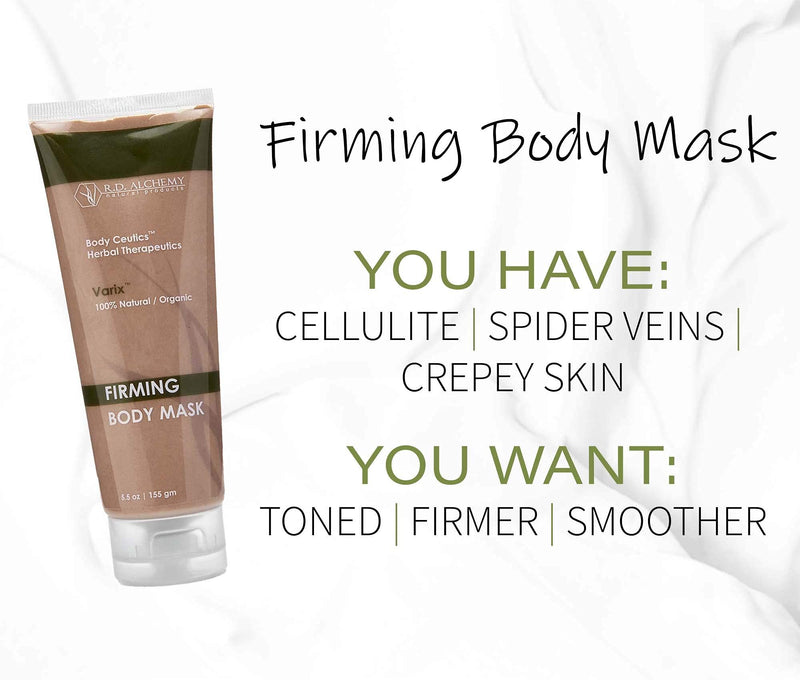 99% Natural & Organic Firming Body Mask for Cellulite, Crepey Skin, Spider Veins, Varicose Veins. Firming Herbal Extracts Tighten & Firm Losse, Sagging Skin for Smooth Texture & Less Visible Veins. - BeesActive Australia