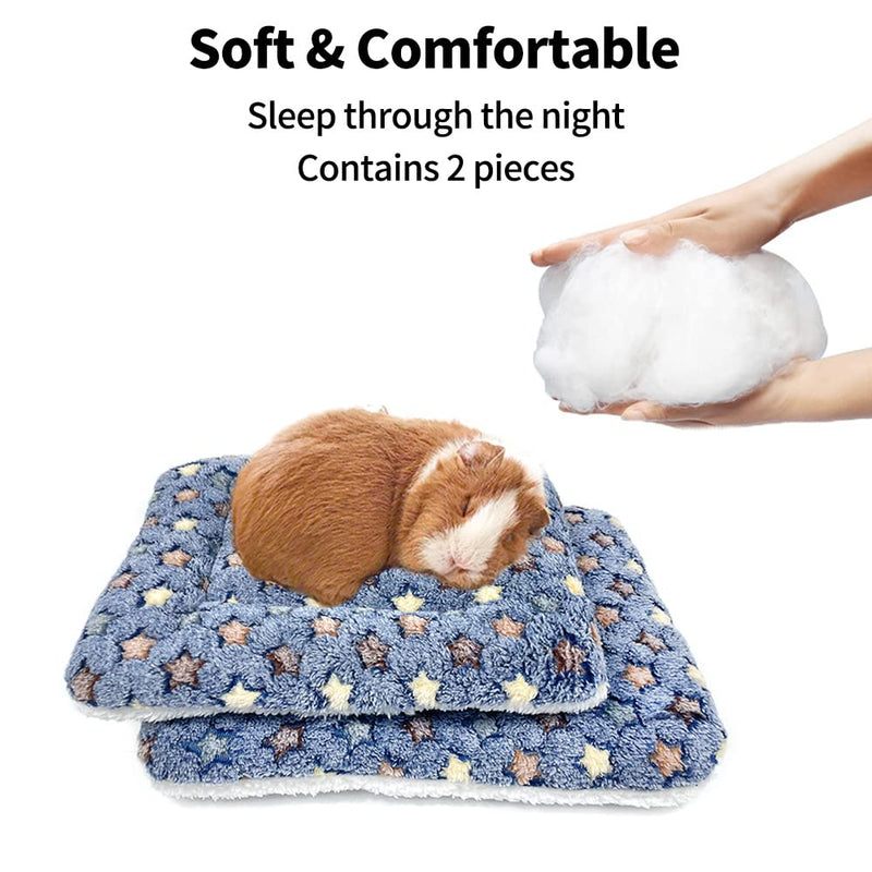 2 Packs of Square Plush Guinea Pig Bed and 1 Small Animals Playpen, Cozy Hamsters Sugar Glider Hedgehog Sleep Bed, Rabbit Cage Accessories Mat - BeesActive Australia