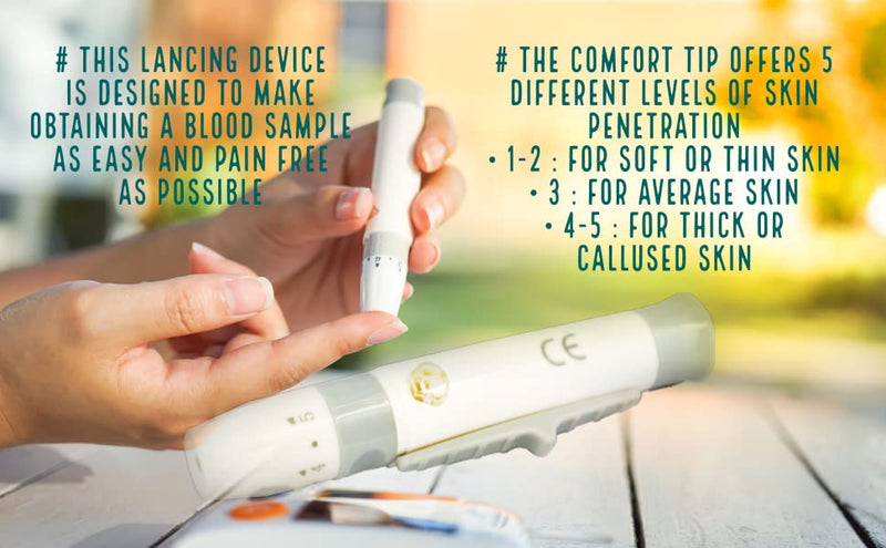 One Step Lancing Device Five Comfort Settings, Suitable for Diabetics, Fits Most Universal Lancets - BeesActive Australia