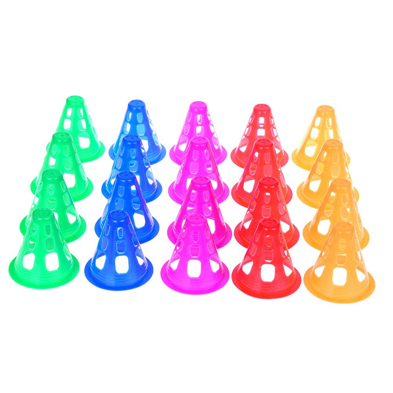 37YIMU 3 Inch Training Cones for Kid Adult Mini Sports Training Cones Plastic Windproof Roadblock Traffic Road Cones for Roller Skating and Skate Practice,5 Colors, 20 Pcs - BeesActive Australia