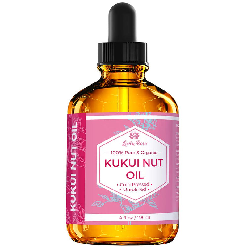 Kukui Nut Oil from Leven Rose, 100% Natural Organic (Cold Pressed, Unrefined) 4 oz 4 Fl Oz (Pack of 1) - BeesActive Australia