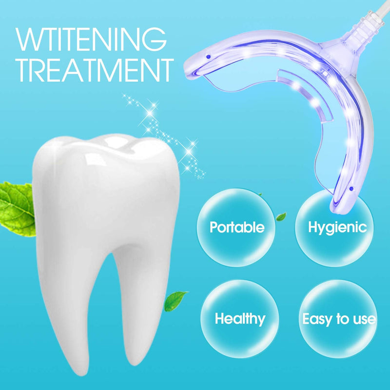 Teeth Whitening Accelerator Light, 16x Blue LED Light Mouth Tray Teeth Whitening Enhancer Light Trays Connected with iPhone/Android/USB for Home Use 1 Count (Pack of 1) - BeesActive Australia
