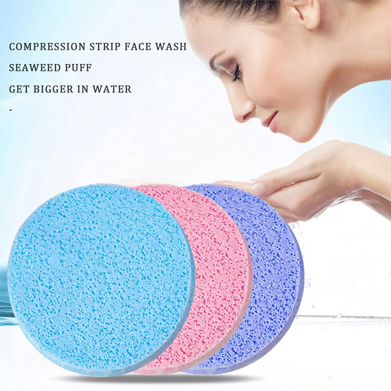 48 Pcs Facial Sponges, Compressed Face Cleansing Sponge Cellulose Face Sponge for Men Women Massage Makeup Removal Multi-colored - BeesActive Australia