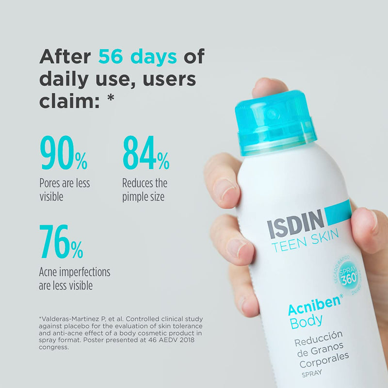 ISDIN Acniben Teen Skin Body Spray Treatment for Acne | Helps clear body pimples and spots 150ml Acne Treatment - BeesActive Australia