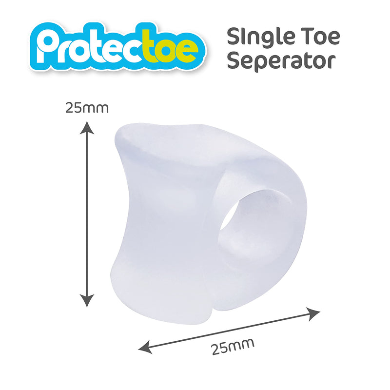 Protectoe Single Gel Toe Separator for Overlapping Toes, Toe Spacer - Box of 10 Gel Separators - BeesActive Australia