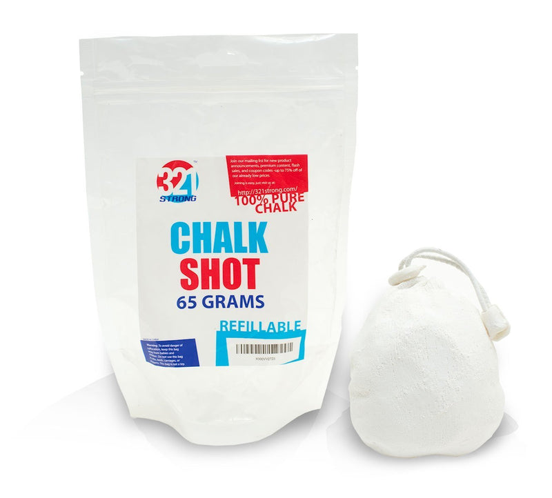 321 STRONG Refillable Chalk Ball with 65 Gram (2.3 oz) Capacity, Comes Full - for Rock Climbing, Gym Workouts, Billiards, and More - BeesActive Australia