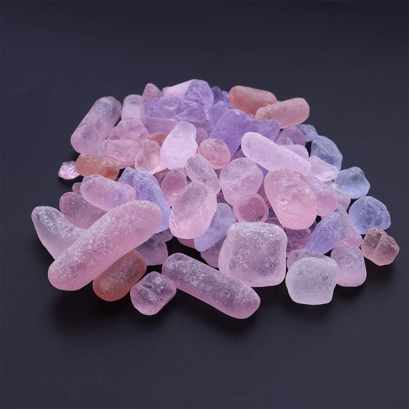 balacoo Aquarium Gravel Stone Natural Gravel Irregular Shape Polished Gravel for Outdoor Garden Landscaping Vase Fillers Decoration Pink Purple - BeesActive Australia