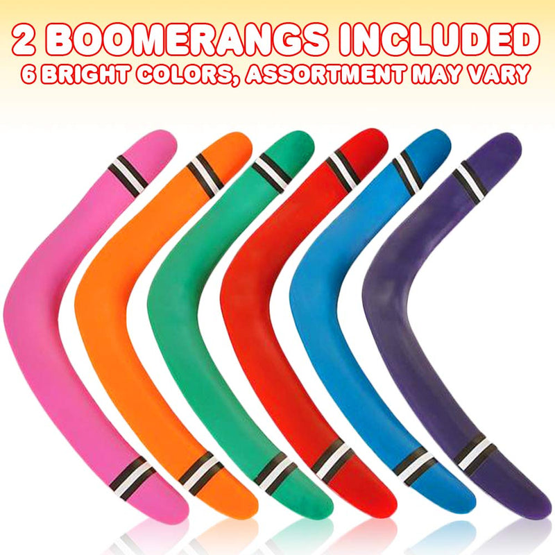 ArtCreativity Boomerangs, Set of 2, Classic Returning Boomerangs in a Bright Assortment of Colors, Fun Outdoor Toys for Camping, Backyard, Picnic, Best Gift Idea for Boys and Girls - BeesActive Australia