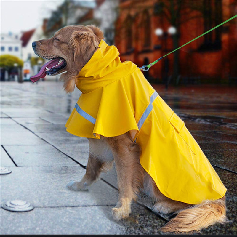 JWPC Dog Raincoat Reflective Waterproof Lightweight Adjustable Dog Rain Jacket with Hood for Small Medium Large Dogs XX-Large Yellow - BeesActive Australia