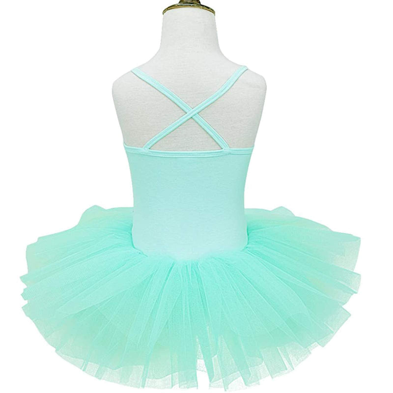 Kkmeter Kids Girls Sequined Spaghetti Straps Leotard Skirt Ballet Dance Tutu Sweetheart Ballerina Costume Turquoise 3-4 - BeesActive Australia