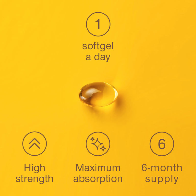 Vitamin D3 4000 IU - Vitamin D Tablets High Strength - 180 Softgel Capsules - VIT D Supplement for Strong Bones, Muscles, Teeth, Immune System - High Absorption Cholecalciferol D3 Vitamins 4000IU 180 Count (Pack of 1) - BeesActive Australia