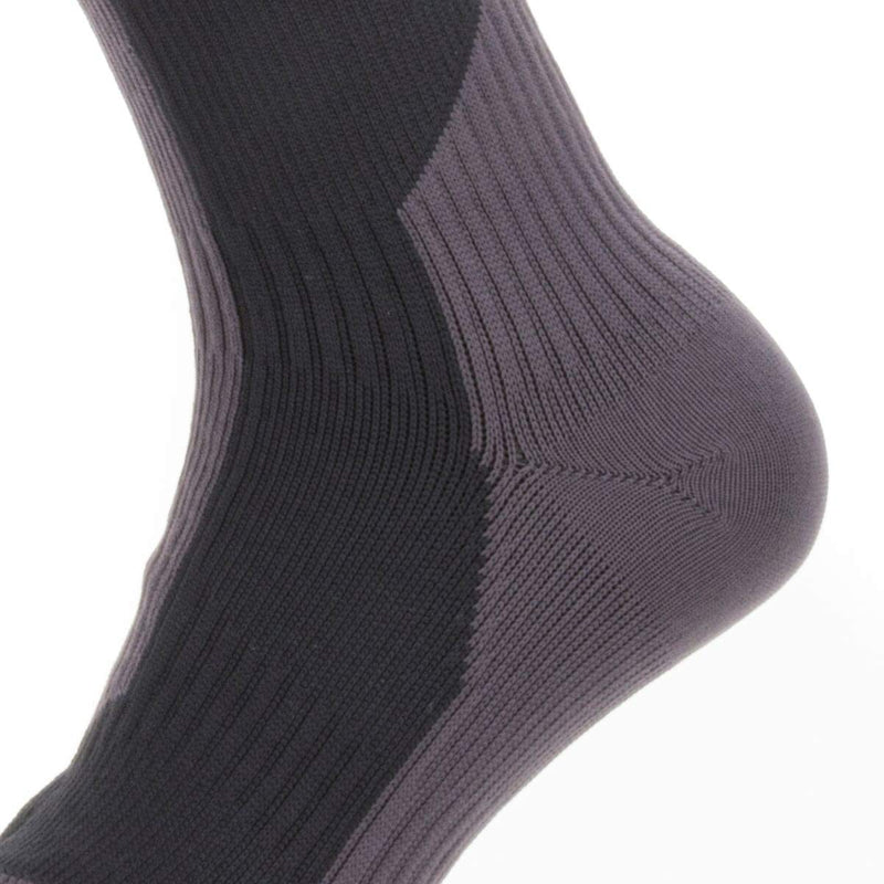 SEALSKINZ Waterproof Trekking Thick Mid Sock Large Black/Grey/White - BeesActive Australia