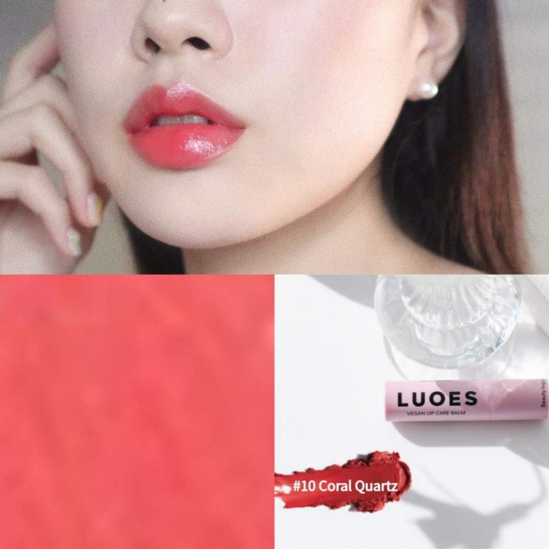 LUOES Vegan Lip Care Balm (Coral Quartz) Coral Quartz - BeesActive Australia