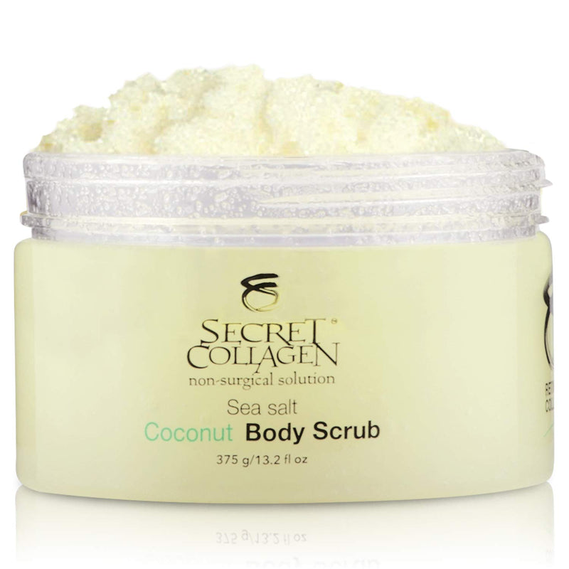 Sea Salt Coconut Body Scrub 390ML | Bio Organica Collagen & Retinol Booster | Restoring Organic Elements | Cell Rejuvenation | Reduce Dark Spots | Moisturizing | Restorative | Soothing | Nourishing | Sea Salt Coconut - BeesActive Australia