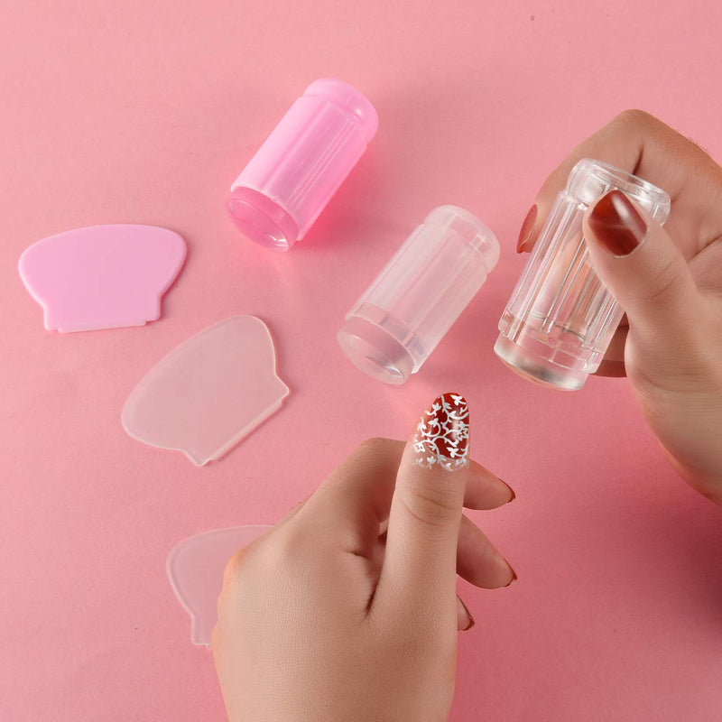 CM 3 Piece Nail Stamper and Scrapers 2.8 CM Nail Stamping Kits Silicone Stamper for DIY Nail Art Tool - BeesActive Australia