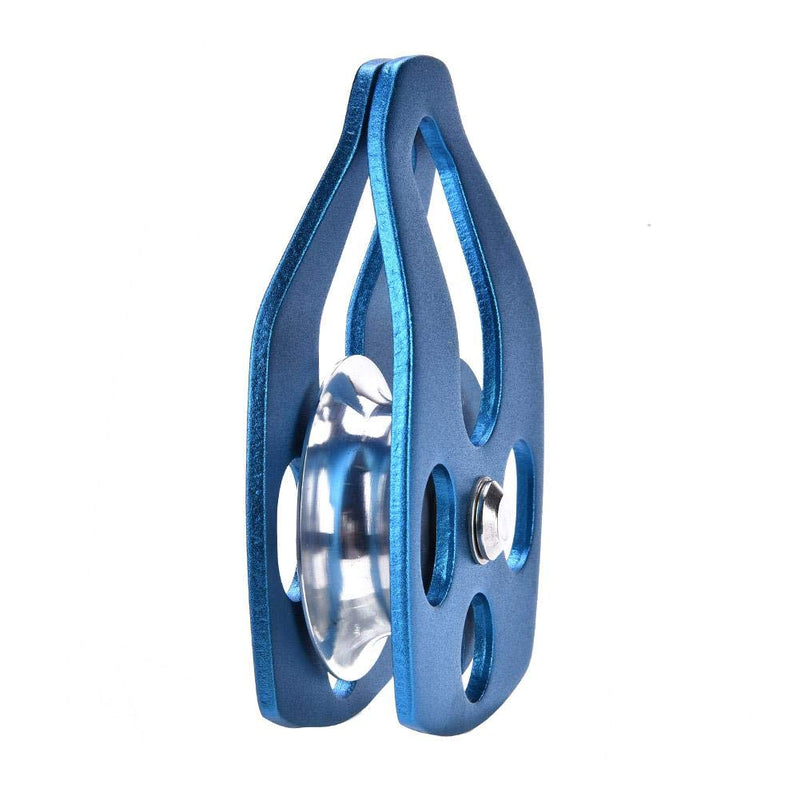 Climbing Single Pulley 28KN Alloy Rescue Pulley with Swing Plate Heavy Duty Single Swivel Rope Pulley Fixed Tree Rock Climbing Blue - BeesActive Australia