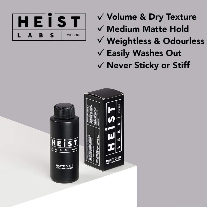 Hair Styling Texturising Powder Matte Dust | Heist Labs | Volume & Dry Texture (20g) - BeesActive Australia