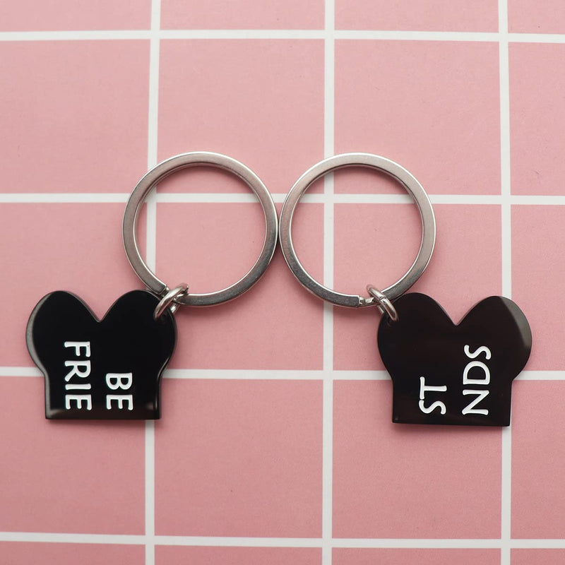 Eilygen Best Friends Bone Dog Tag Keychain Set Dog Friends Collar Tag Puppy Owner Lover Gifts Dog Gifts Best Friends Black - BeesActive Australia