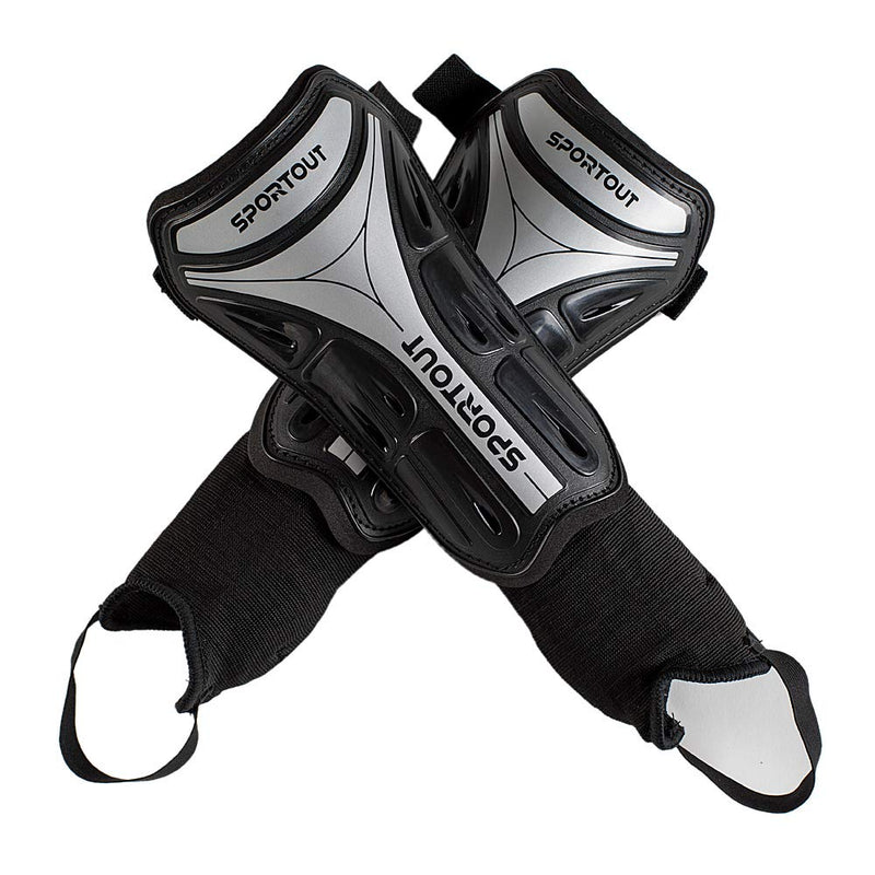 Sportout Kids Youth Adults Soccer Shin Guards with Protective Hard Shell,Offers Comprehensive Protection for Your Kids' Legs. X-Large With Ankle Strap - BeesActive Australia