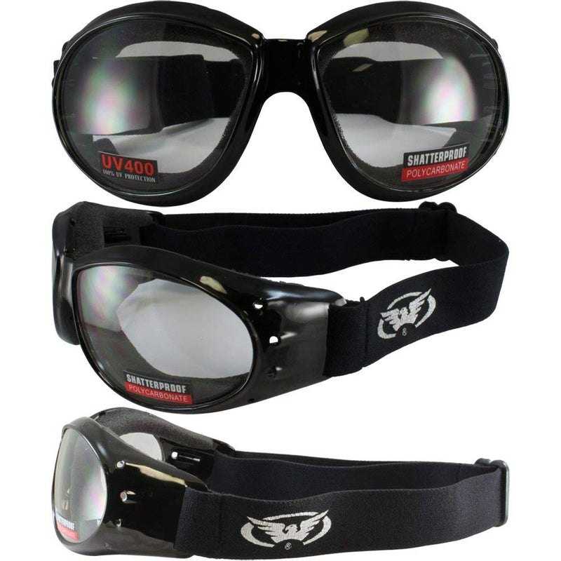 Global Vision Eliminator Padded Motorcycle Dirt Bike Riding Goggles Bundle for Day & Night (Clear-Smoke-Yellow) Clear-smoke-yellow - BeesActive Australia
