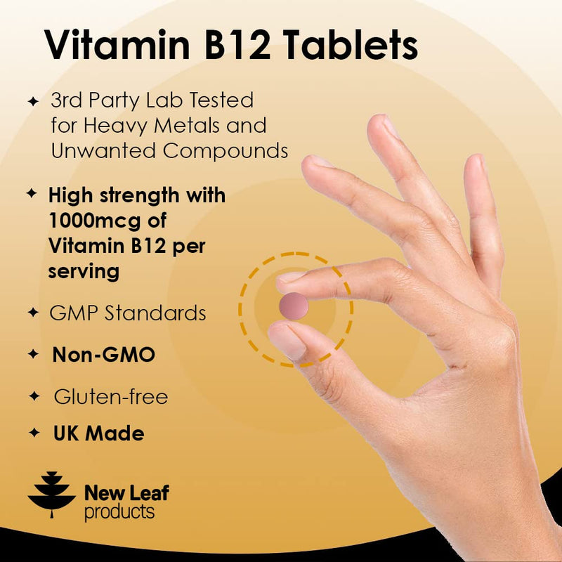 Vitamin B12 High Strength Tablets - 1000mcg Vegan B12 Vitamin Methylcobalamin Supplement � Contributes to The Reduction of Tiredness and Fatigue & Immune Energy Support Made in the UK (4 Month Supply) - BeesActive Australia