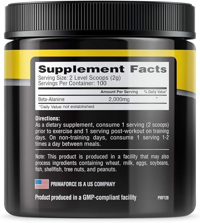 Primaforce β-Alanine (Beta-Alanine) Non-flavored (100 servings/200g) [Parallel Import] - BeesActive Australia