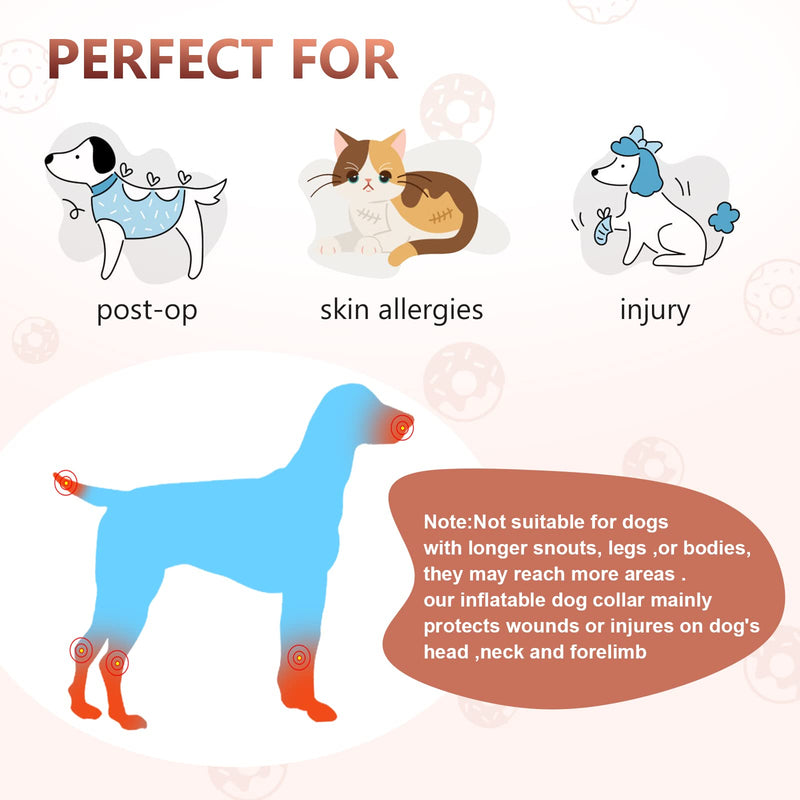 Leo IRis Inflatable Cone Collar for Large Medium Small for Dogs Cats Soft Dog Cone Adjustable E Collar Dog Neck Donut Dog Cone Alternative After Surgery to Prevent from Biting Licking Scratching Brown Donut L - BeesActive Australia