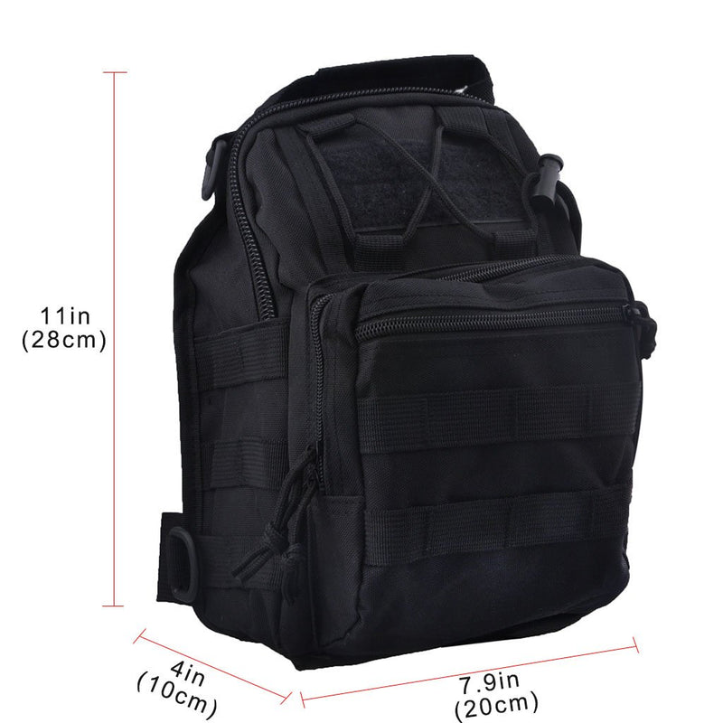 [AUSTRALIA] - Qcute Tactical Bag, Single Shoulder Messenger Bag, Chest Bag, Casual Office Tactical Satchel, Small Tool Backpak, Bag Which is Suitable for Carrying ipad, Smart Phone, Wallet and Daily Necessities Black 