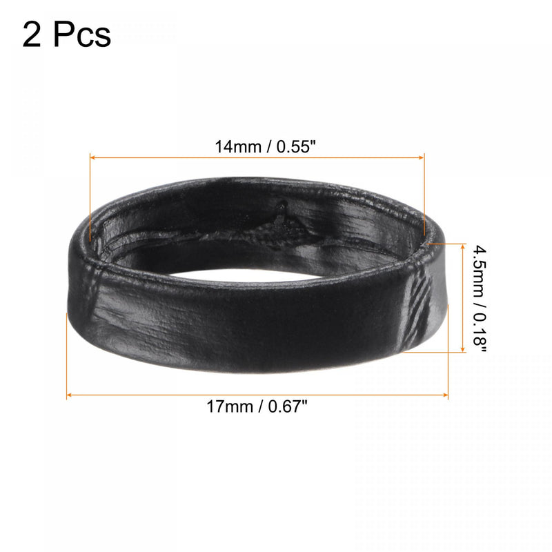 uxcell PU Leather Loops Replacement Retaining Ring Keeper for 14mm Width Watch Band, Black 2 Pcs - BeesActive Australia
