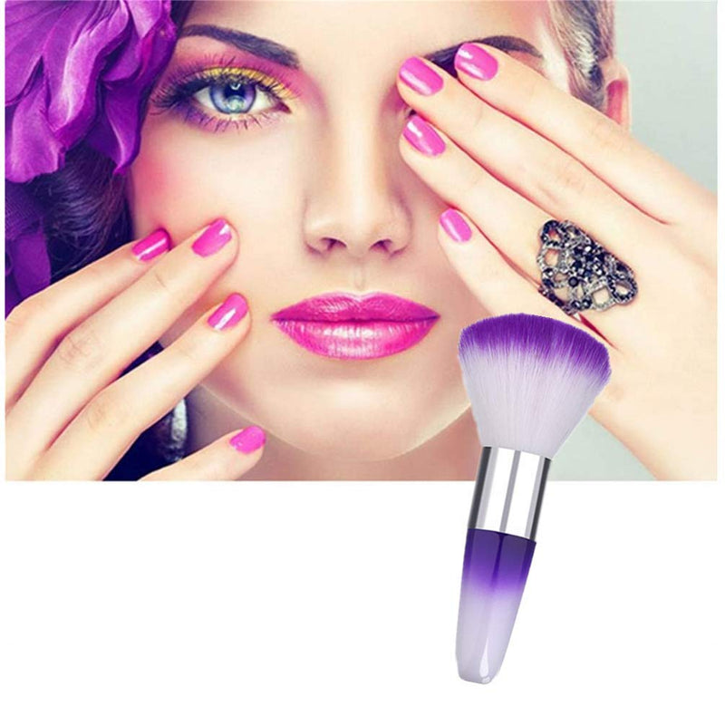 RUITASA Soft Nail Art Dust Remover Powder Brush Cleaner For Acrylic & UV Nail Gel（purple） - BeesActive Australia