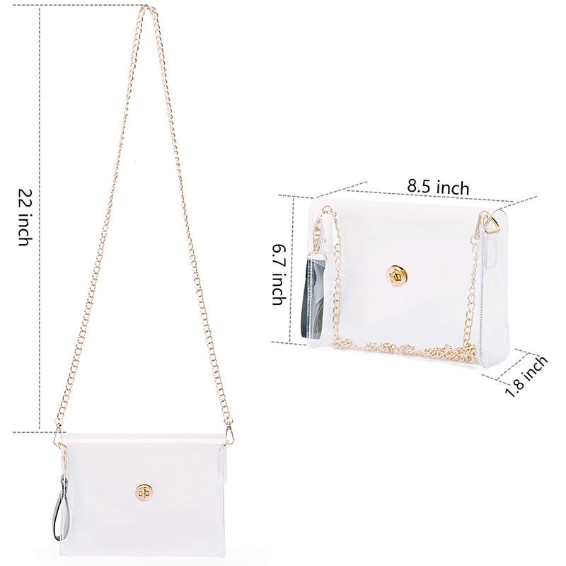 MOETYANG Clear Purse for Women, Clear Clutch Crossbody Stadium Bag See Through Golden - BeesActive Australia