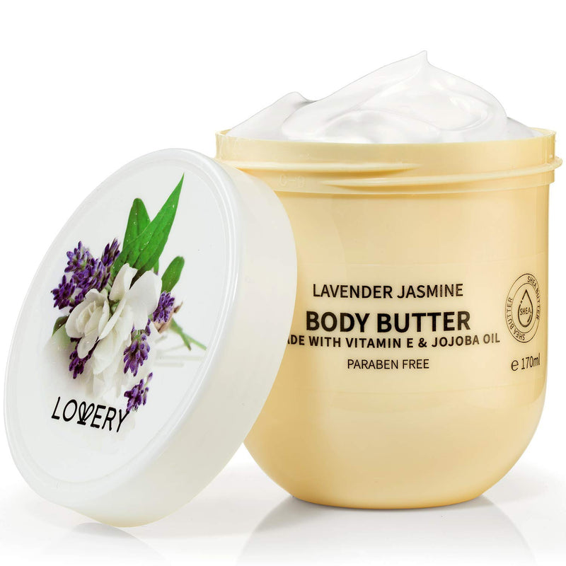 Lovery Whipped Body Butter Scented Body Lotion - Lavender Jasmine Body Butter, for Sensitive, Dry Skin - Hydrating Moisturizer with Pure Shea Butter for Nourishing Essential Body Care - BeesActive Australia