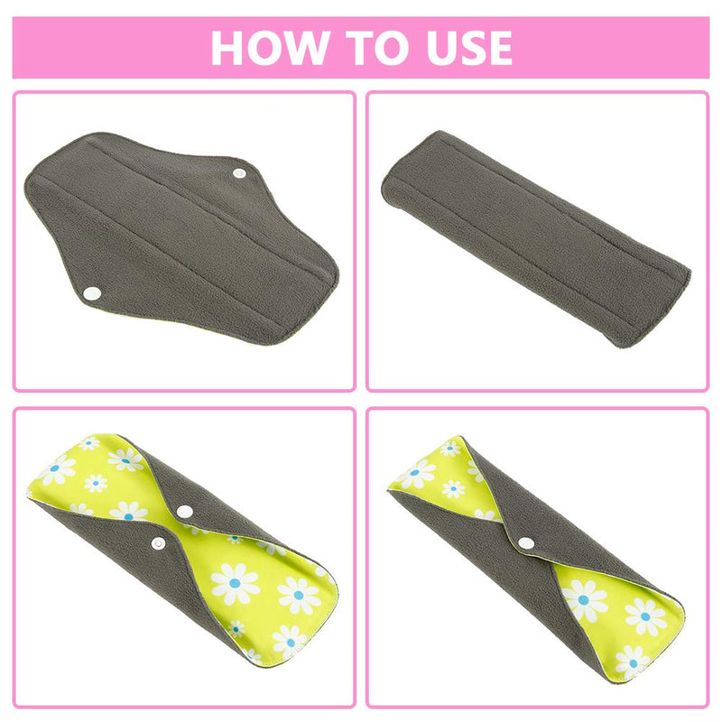5pcs Reusable Sanitary Towels Pads, Heavy Flow Night Washable Cloth Menstrual Sanitary Towels(18 * 255cm) - BeesActive Australia