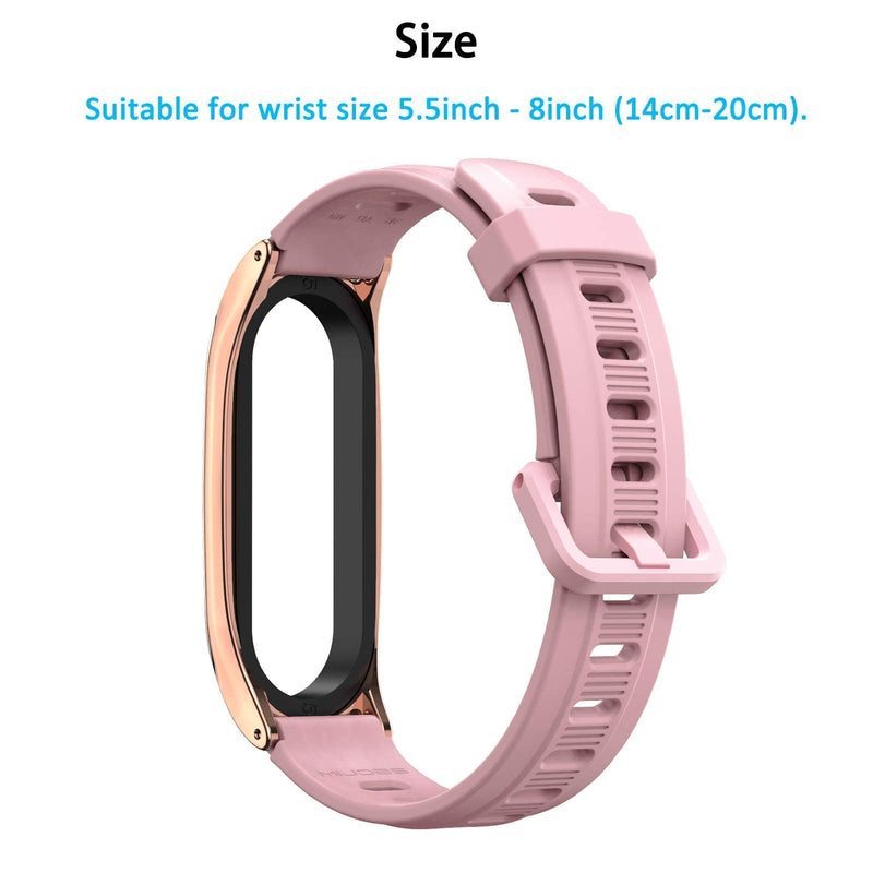 MIJOBS Strap for Mi Band 6 Mi Band 5, Replacement Wristband for Xiaomi Mi Band 4 Mi Band 3 Silicone Sport Wrist Strap for Xiaomi Mi Band 5/6 Pink+Rose Gold - BeesActive Australia