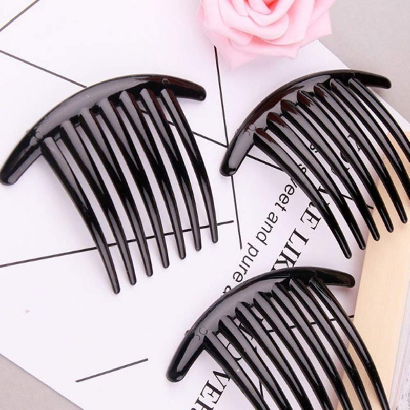 12 Pieces Hair Combs Slides Hair Combs Hair Side Comb Set Hair Clip Combs Hair Slides for Women Girls (Black and Brown) - BeesActive Australia