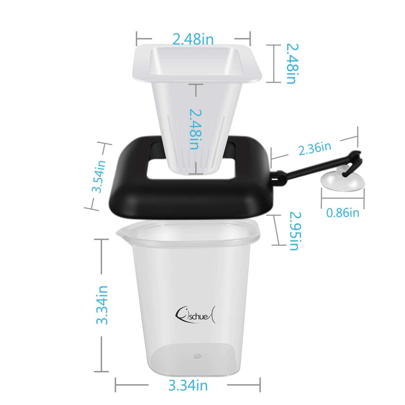 Fischuel Aquarium Feeding Ring Floating Rings Food Feeder Feeding Trough with Suction Cup for Fish Feeder Square-Black - BeesActive Australia