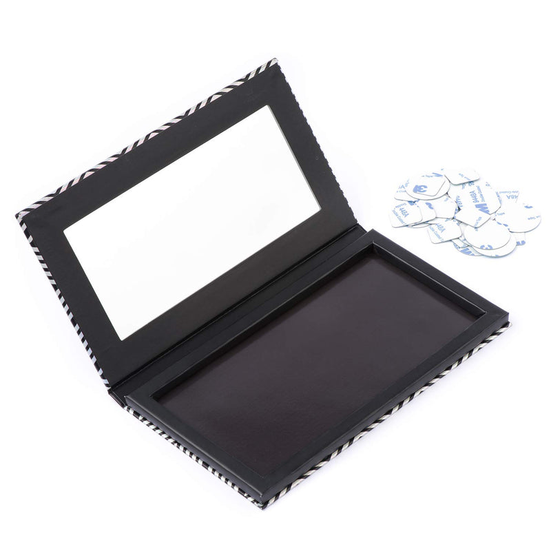 Allwon Magnetic Palette Black Empty Makeup Palette with Mirror and 20Pcs Adhesive Empty Palette Metal Stickers for Eyeshadow Lipstick Blush Powder - BeesActive Australia